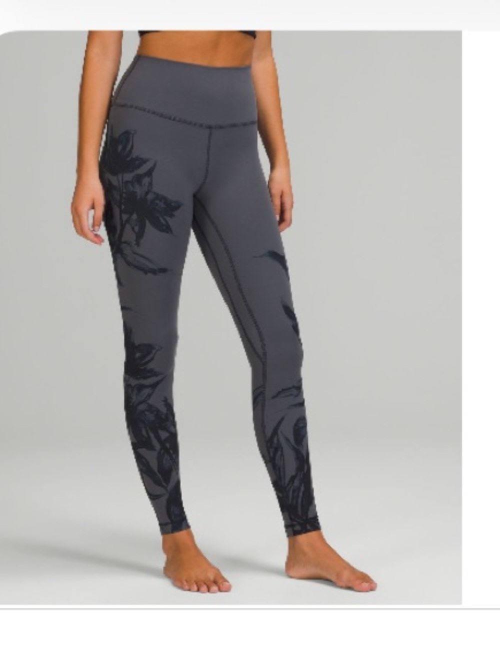 Lululemon Align 6 Botanical Bloom High-Waist Floral Print Grey Leggings